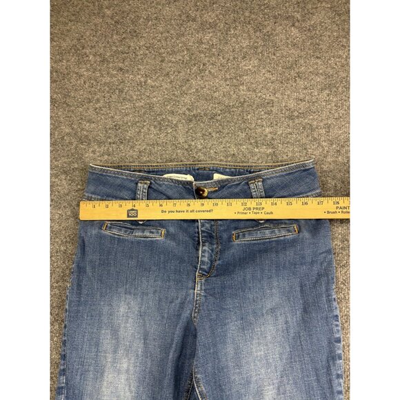 Pilcro Anthropologie Jeans Womens 31 Petite Blue Cropped Cuffed Denim Capri - Picture 3 of 9